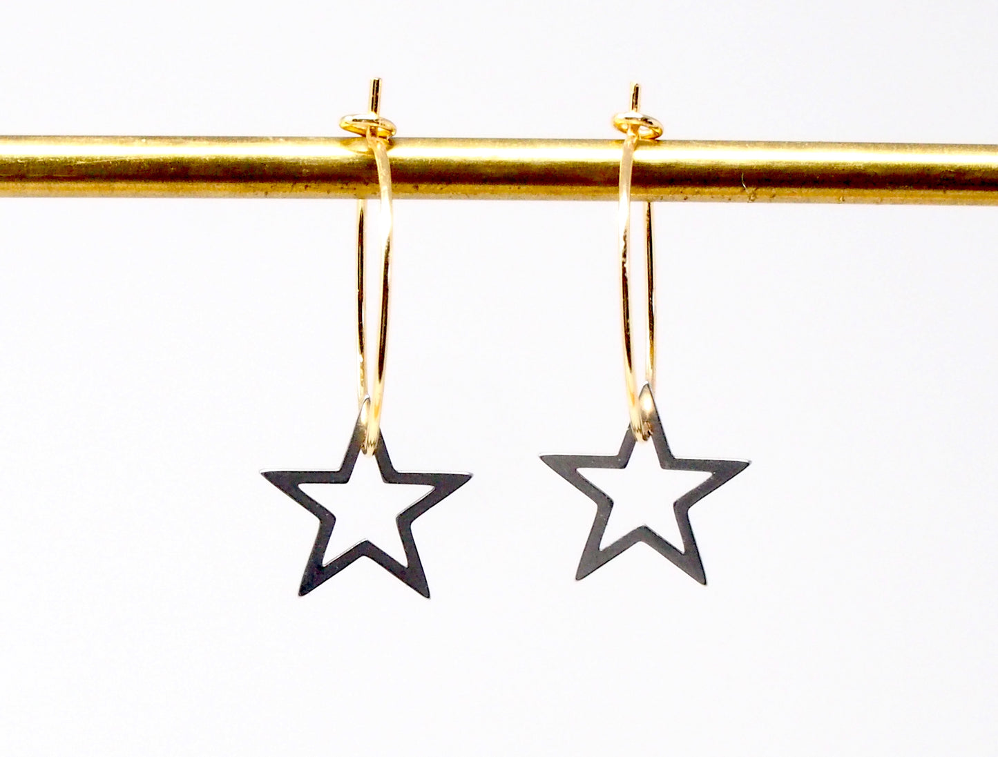 'It's all in the stars' 14k gold filled hoop earrings