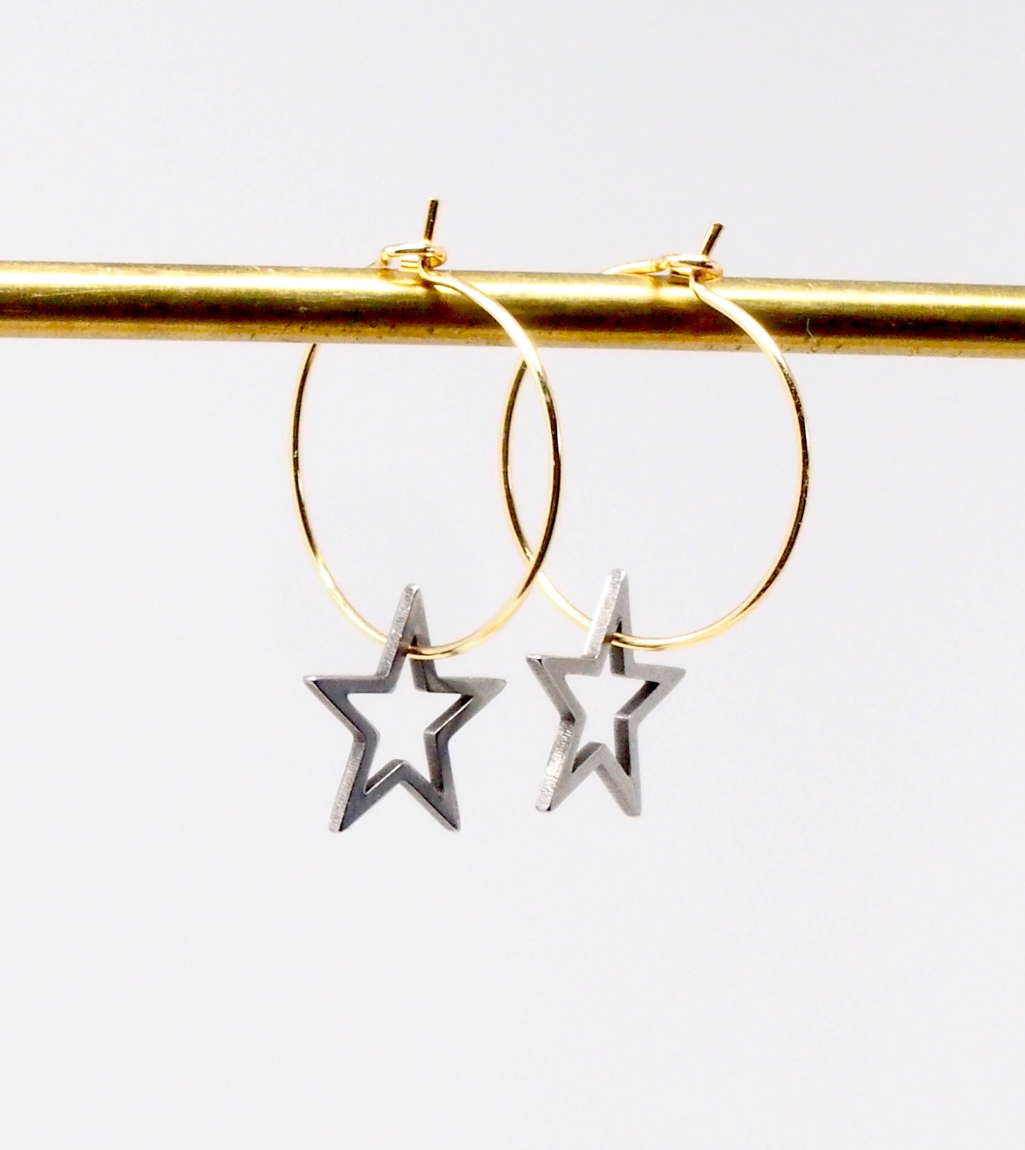 'It's all in the stars' 14k gold filled hoop earrings