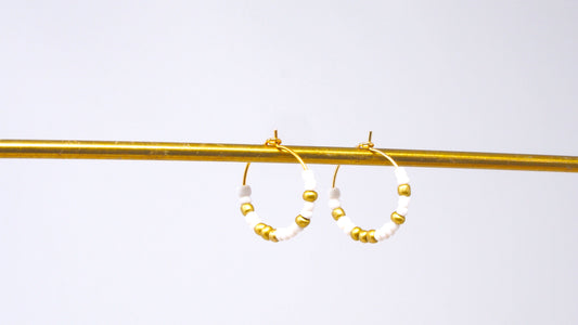 'Boho Bead' Sterling Silver/Gold Filled Hoop Earrings