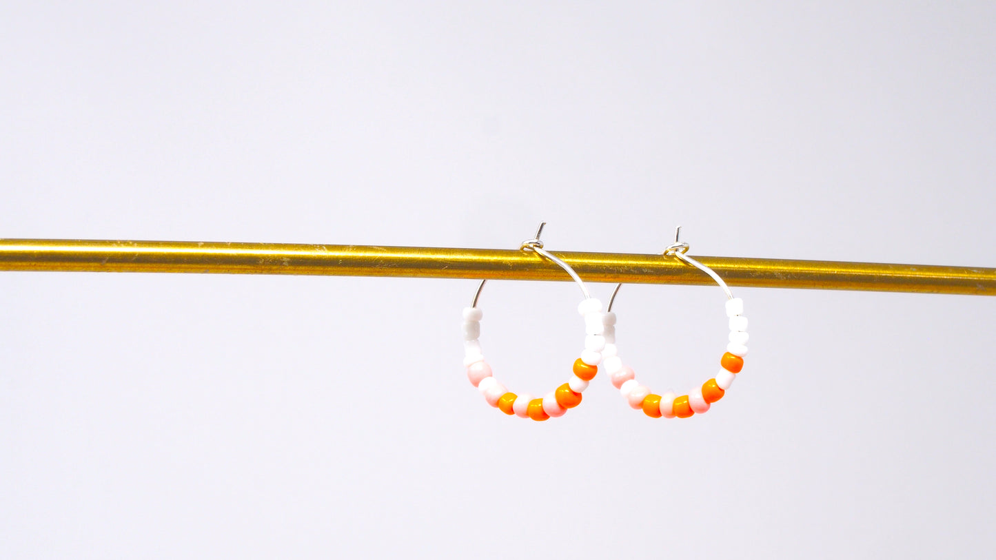 'Boho Bead' Sterling Silver/Gold Filled Hoop Earrings