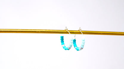 'Boho Bead' Sterling Silver/Gold Filled Hoop Earrings