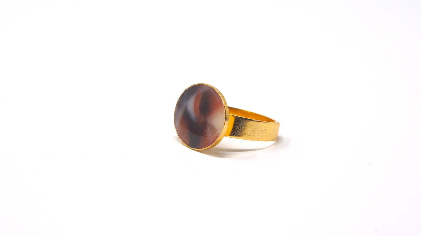 Ellipse Adjustable Gold Cocktail Ring