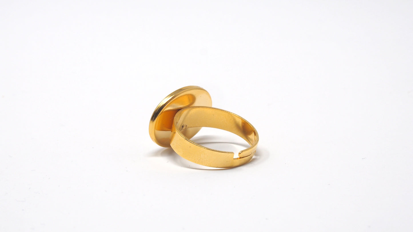 Ellipse Adjustable Gold Cocktail Ring