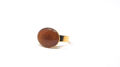 Ellipse Adjustable Gold Cocktail Ring