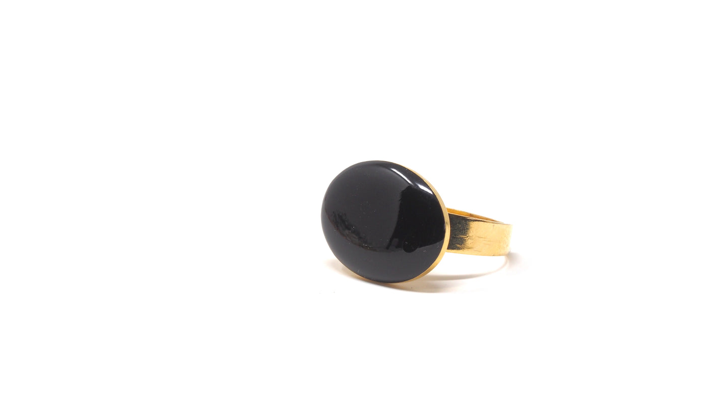 Ellipse Adjustable Gold Cocktail Ring