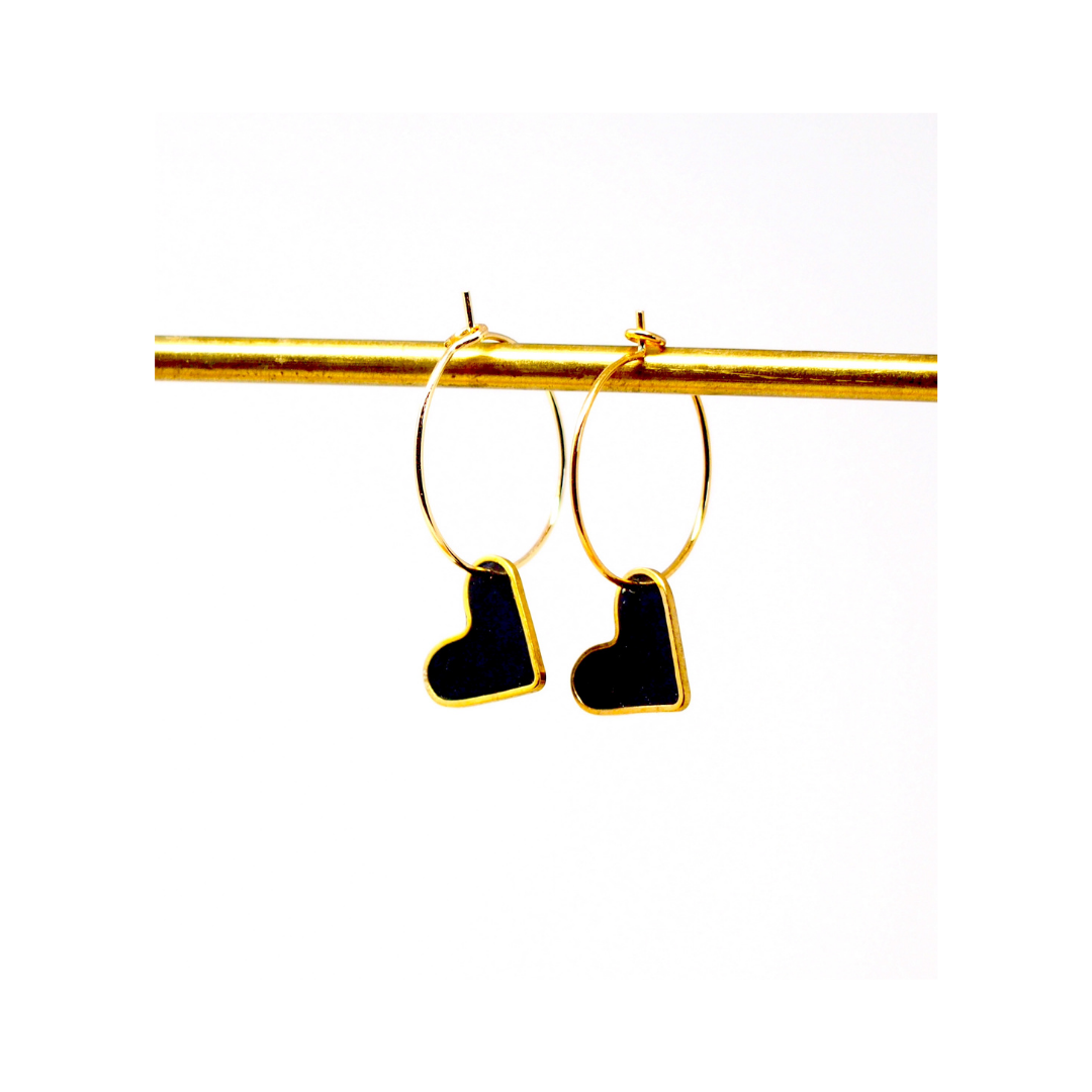 'Love Heart' 14k gold filled hoop earrings