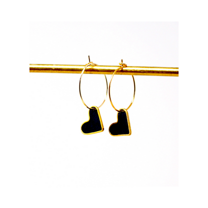 'Love Heart' 14k gold filled hoop earrings