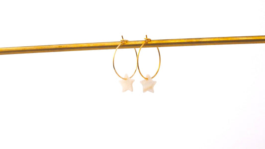 Starry shell 14k gold filled or sterling silver earrings