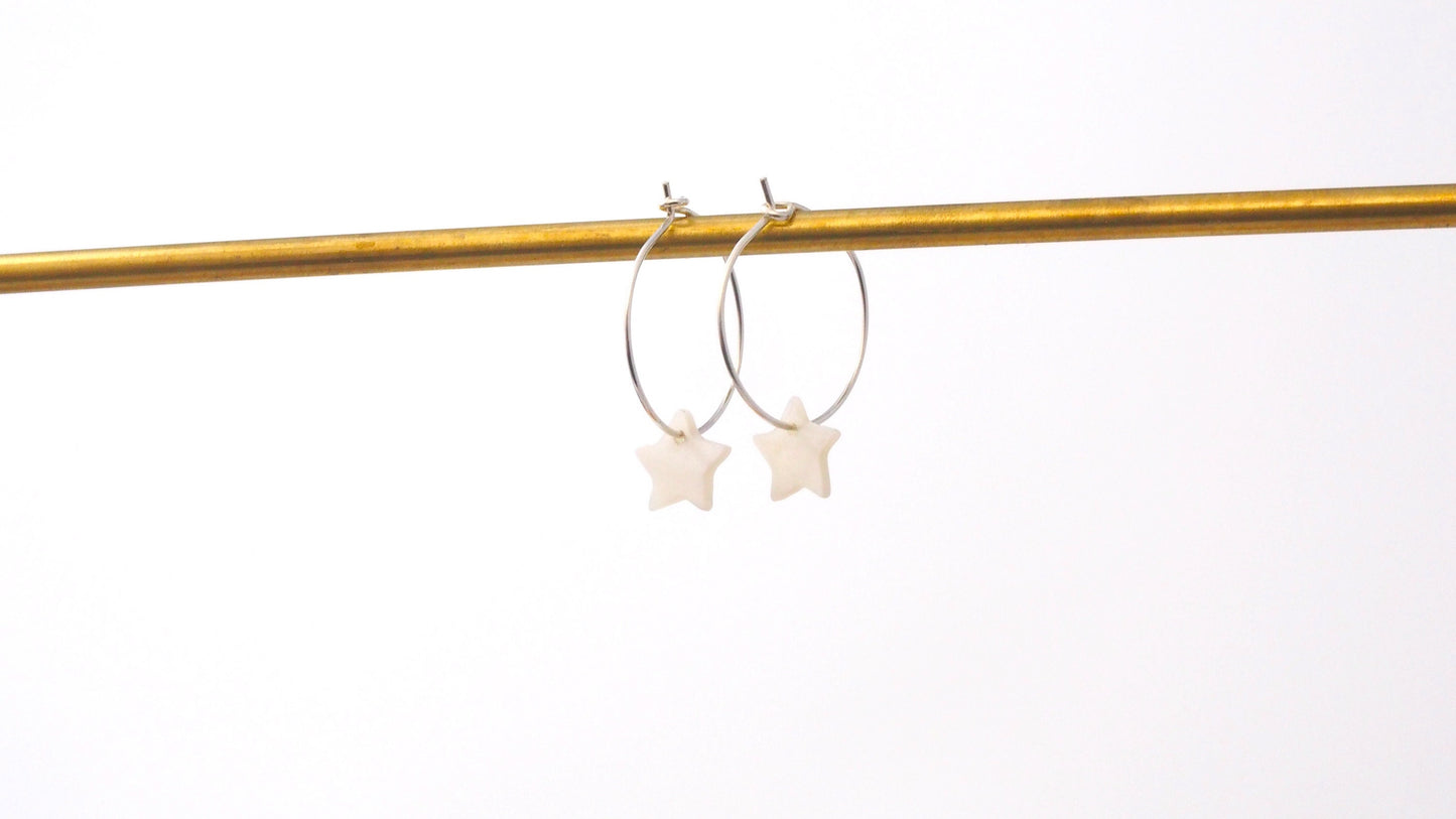 Starry shell 14k gold filled or sterling silver earrings