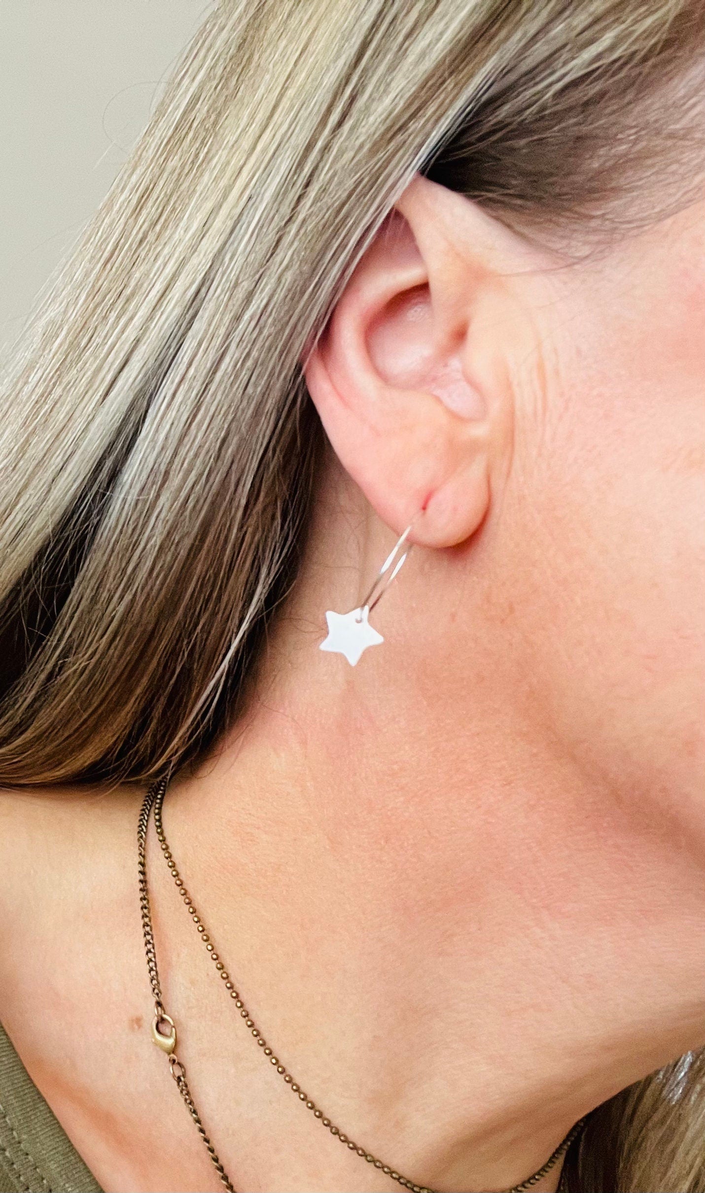 Starry shell 14k gold filled or sterling silver earrings