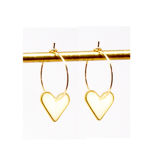 'Love Heart' 14k gold filled hoop earrings